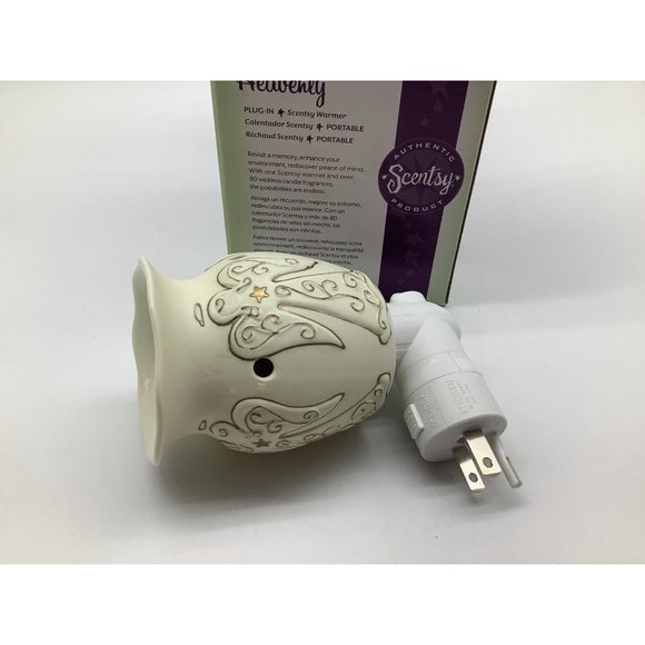 Scentsy Warmer Heavenly Angel Plug-In Cream And Gold Retired 2010 Nightlight - Picture 9 of 15